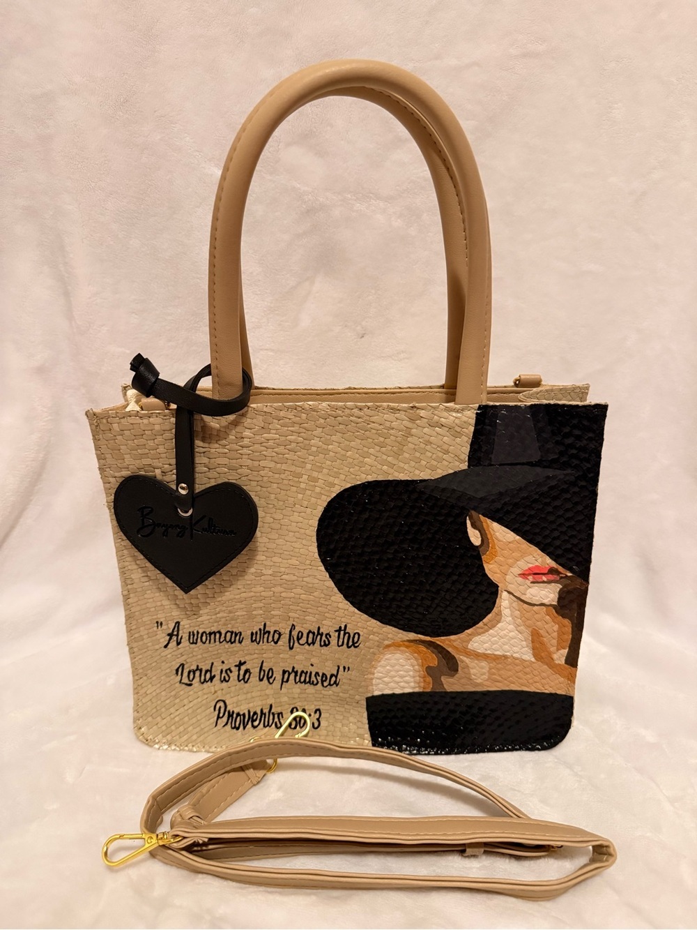 Bayong Kultura Beige Proverbs 30:3 Bayong Tote Bag - Picture 7 of 12